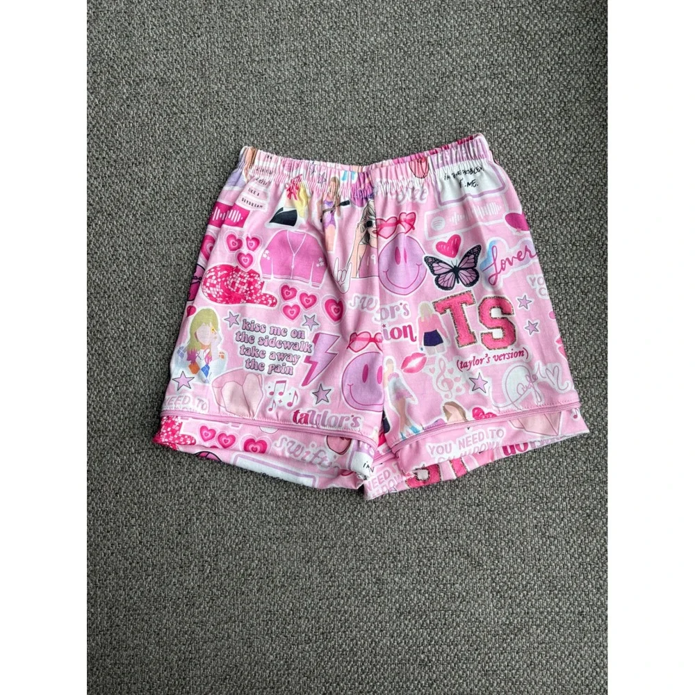 Rylee Faith Designs Kids Pink Swiftie Inspired Pajama Set‎ Size 4 NWT